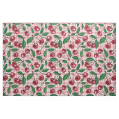 Red cherries on pink gingham stof (Yard (91,4 cm))