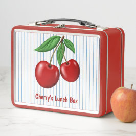 Red Cherries op Blue Stripes Graphic Pattern