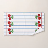 Red Cherries op Blue Stripes Graphic Pattern Bad Handdoek (Handdoek)
