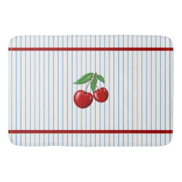 Red Cherries op Blue Stripes Graphic Pattern Badmat