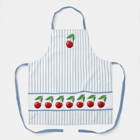 Red Cherries op Blue Stripes Graphic Pattern Schort (Voorkant)