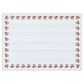 Red Cherries op Blue Stripes Graphic Pattern Tafelkleed (Voorkant (Horizontaal))