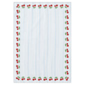 Red Cherries op Blue Stripes Graphic Pattern Tafelkleed (Voorkant)