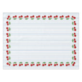 Red Cherries op Blue Stripes Graphic Pattern Tafelkleed (Voorkant (Horizontaal))