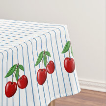 Red Cherries op Blue Stripes Graphic Pattern