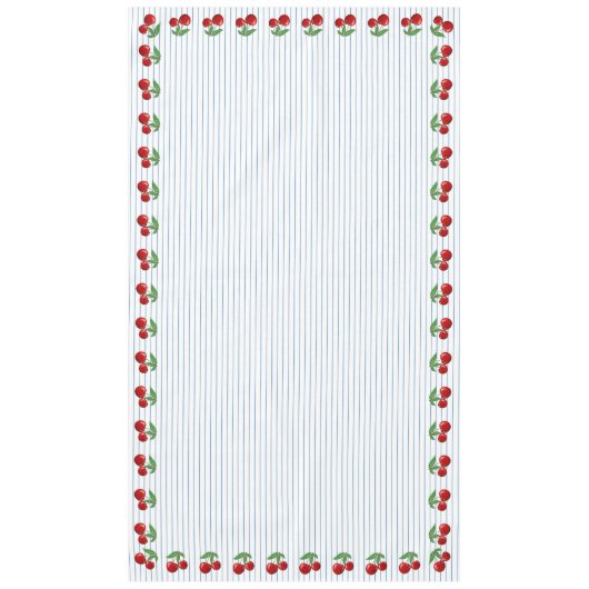 Red Cherries op Blue Stripes Graphic Pattern Tafelkleed (Voorkant)