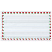 Red Cherries op Blue Stripes Graphic Pattern Tafelkleed (Voorkant (Horizontaal))