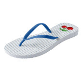 Red Cherries op Blue Stripes Graphic Pattern Teenslippers (Schuin)