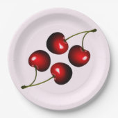 Red Cherries Papier Borden -  Papieren Bordje (Voorkant)