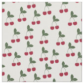 Red Cherries Pattern Fabric Stof (Close Up)