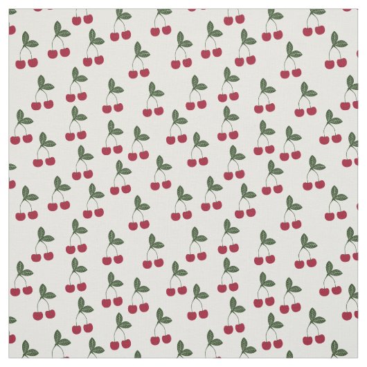 Red Cherries Pattern Fabric Stof (Swatch)