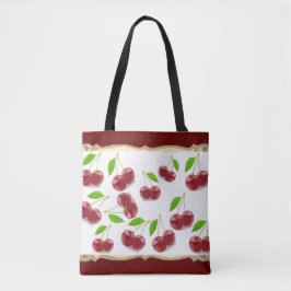 Red Cherries Pattern Tote Bag