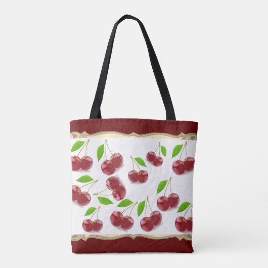 Red Cherries Pattern Tote Bag (Achterkant)