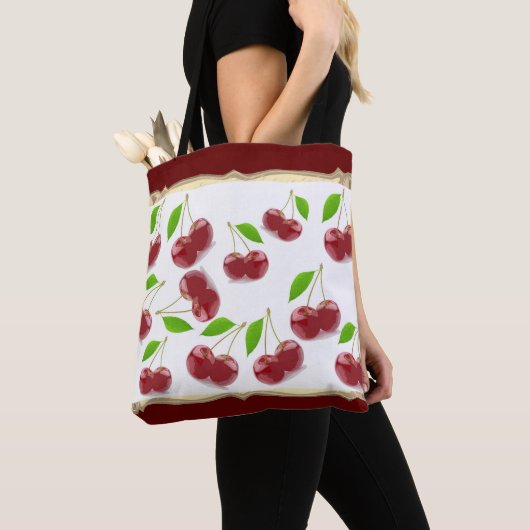 Red Cherries Pattern Tote Bag (Dichtbij)