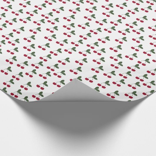 Red Cherries Pattern Wrapping Paper Cadeaupapier (Hoek)