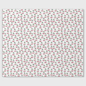 Red Cherries Pattern Wrapping Paper Cadeaupapier (Vlak)
