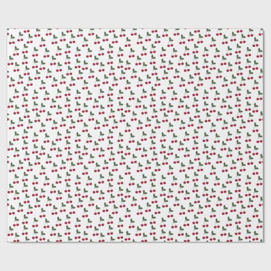 Red Cherries Pattern Wrapping Paper Cadeaupapier (Vlak)