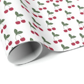 Red Cherries Pattern Wrapping Paper Cadeaupapier (Rol Hoek)