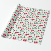 Red Cherries personaliseer de naam Birthday Cadeaupapier (Uitgerold)