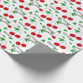 Red Cherries personaliseer de naam Birthday Cadeaupapier