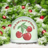 Red Cherries Personalized Sneeuwbol (Kerstmis)