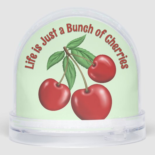 Red Cherries Personalized Sneeuwbol (Achterkant)