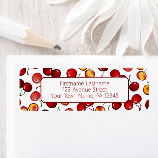 Red Cherries retouradres Etiket (Insitu)