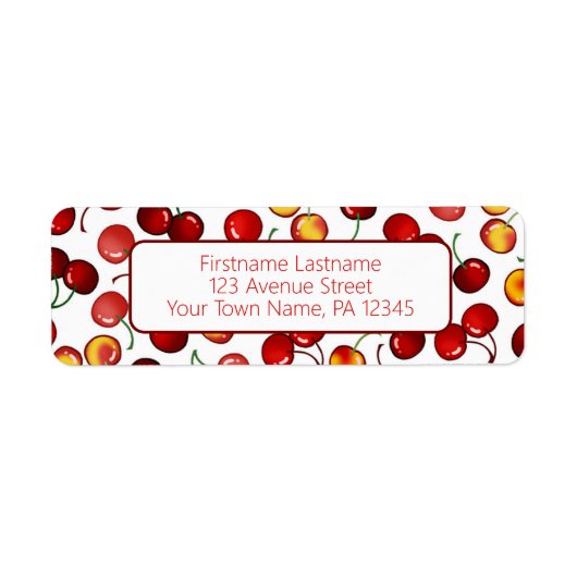Red Cherries retouradres Etiket (Voorkant)