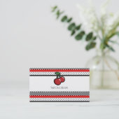 Red Cherries Retro  Fruity, gepersonaliseerd Visitekaartje (Staand voorkant)