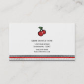 Red Cherries Retro  Fruity, gepersonaliseerd Visitekaartje (Achterkant)