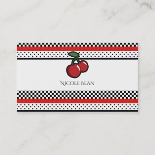 Red Cherries Retro  Fruity, gepersonaliseerd Visitekaartje