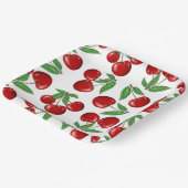 Red Cherries Retro Style Afbeelding Afdrukken Papieren Bordje (Gebogen)