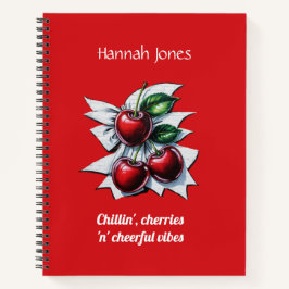 Red Cherries Street Art Gepersonaliseerde Student Notitieboek