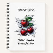 Red Cherries Street Art Gepersonaliseerde Student  Notitieboek (Voorkant)