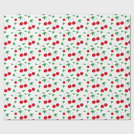 Red Cherries Summer All Occasion Cadeaupapier (Vlak)