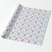 Red Cherries Waterverf Cadeaupapier (Uitgerold)