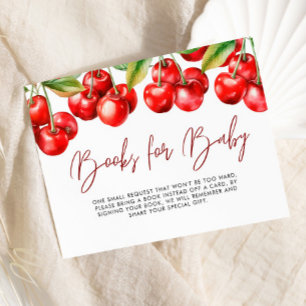 Red Cherry Baby shower boeken voor Baby Informatiekaartje