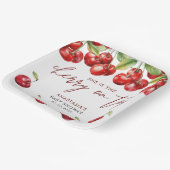 Red Cherry Baby shower Papieren Bordje (Gebogen)