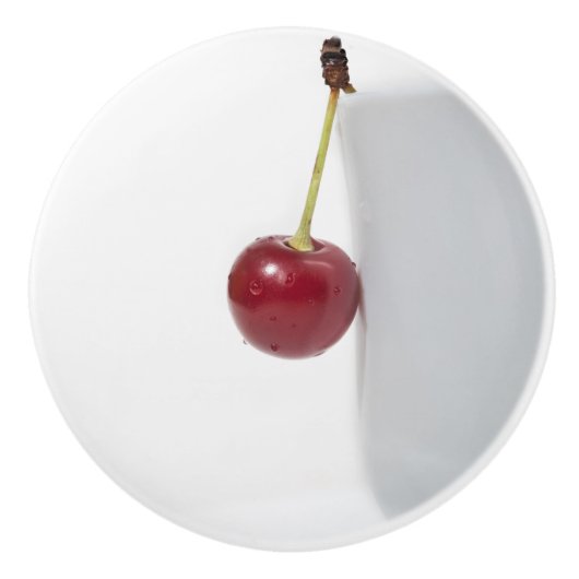 Red Cherry Berry Keramische Knop (Voorkant)