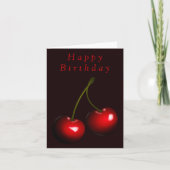 Red Cherry Birthday Kaart (Voorkant)