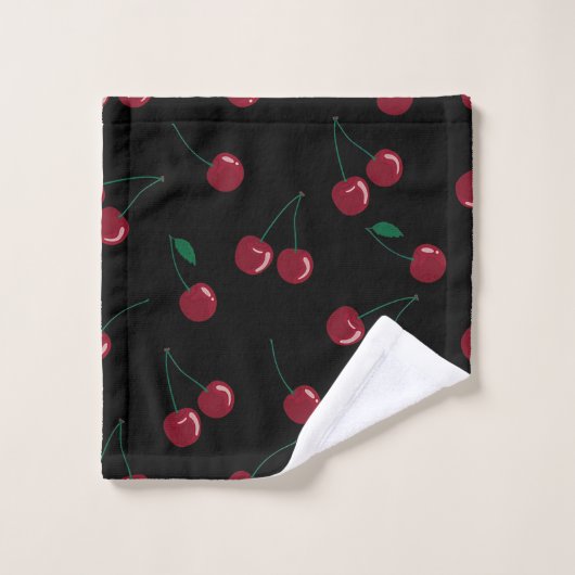 Red Cherry Black Bad Handdoek (Wasdoekje)