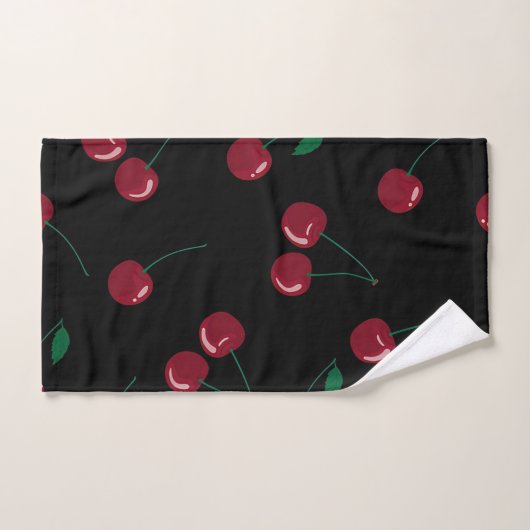 Red Cherry Black Bad Handdoek (Handdoek)