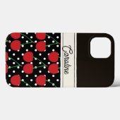 Red Cherry Black Polka Dots  gepersonaliseerd Case-Mate iPhone Case (Achterkant (horizontaal))