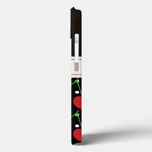 Red Cherry Black Polka Dots gepersonaliseerd Case-Mate iPhone Case (Achterkant / Links)