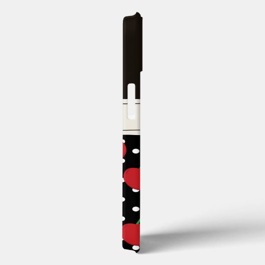 Red Cherry Black Polka Dots  gepersonaliseerd Case-Mate iPhone Case (Achterkant / Rechts)