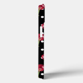 Red Cherry Black Polka Dots  gepersonaliseerd Case-Mate iPhone Case (Achterkant / Rechts)