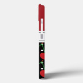 Red Cherry Black Polka Dots  gepersonaliseerd Case-Mate iPhone Case (Achterkant / Links)