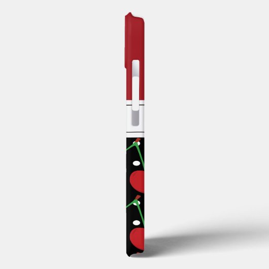 Red Cherry Black Polka Dots gepersonaliseerd Case-Mate iPhone Case (Achterkant / Links)
