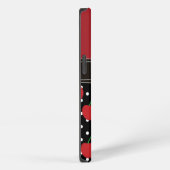 Red Cherry Black Polka Dots gepersonaliseerd iPhone Hoesje (Rechterkant)