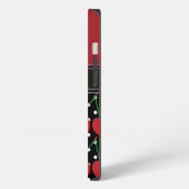 Red Cherry Black Polka Dots gepersonaliseerd iPhone Hoesje (Linkerkant)